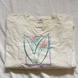 Vintage Laguna Beach Crazy Shirts Hawaii Cream Long Sleeve Tee